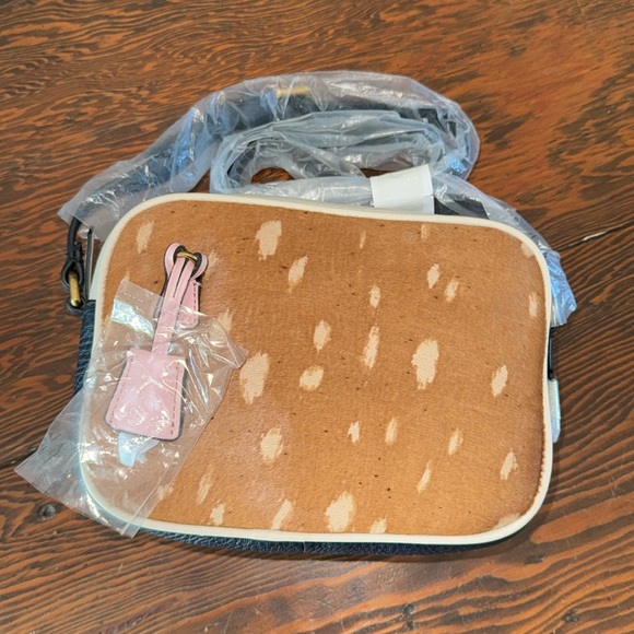 J CREW Italian Pebbled leather & calfskin signet crossbody bag, NWT - Picture 4 of 9